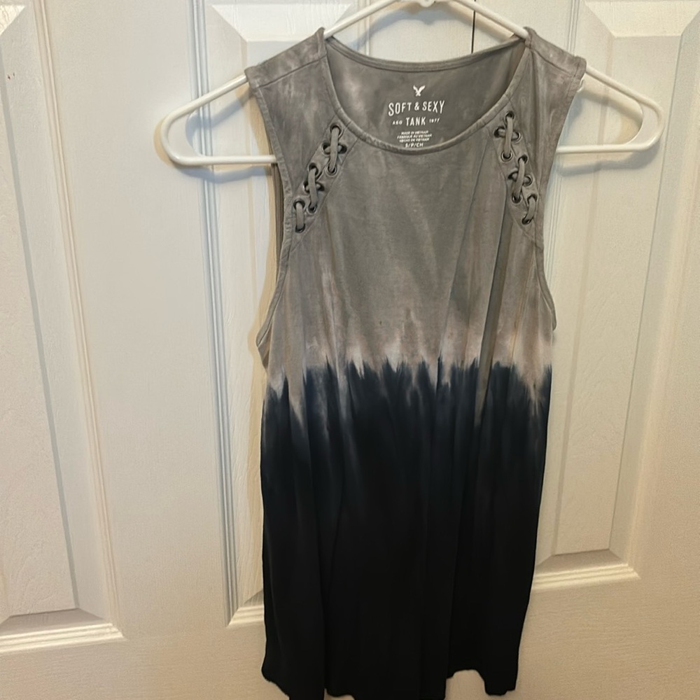 American Eagle Gray/Navy Tank Size Small
